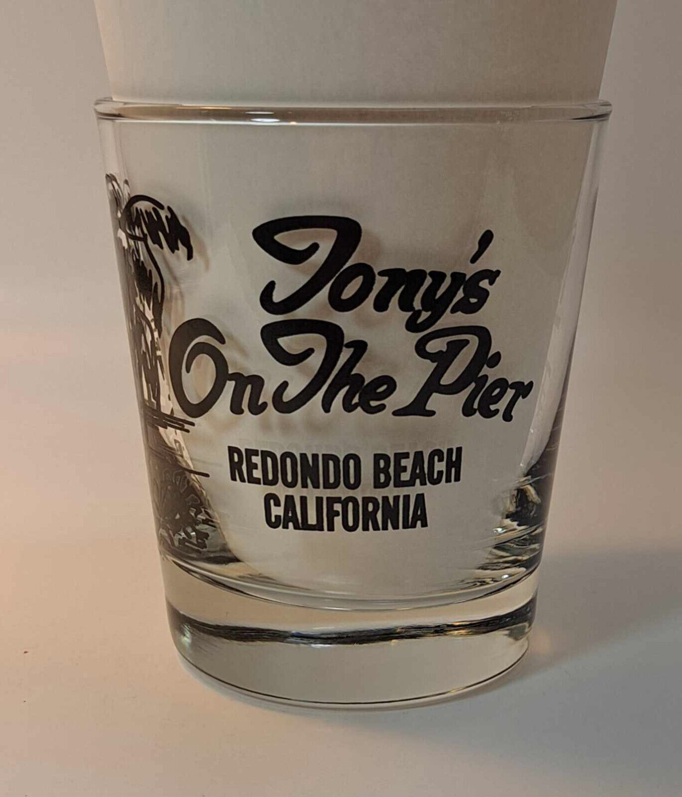 Vintage Tony\'s On The Pier Redondo Beach California Cocktail Glass Barware