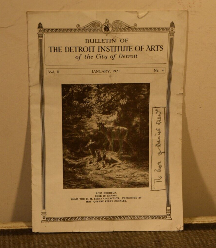 January 1921 DETROIT INSTITUTE OF ARTS Bulletin Vol II No 4 Booklet