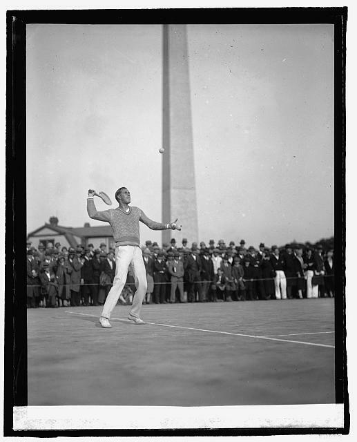 Bill Tilden on municipal courts,Washington Monument,DC,Tennis Player,1925,2