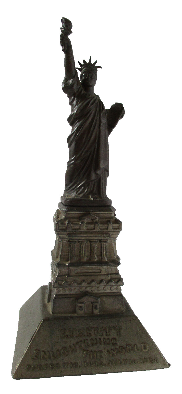 Antique 1885 Statue of Liberty Enlightened the World Metal Souvenir Building