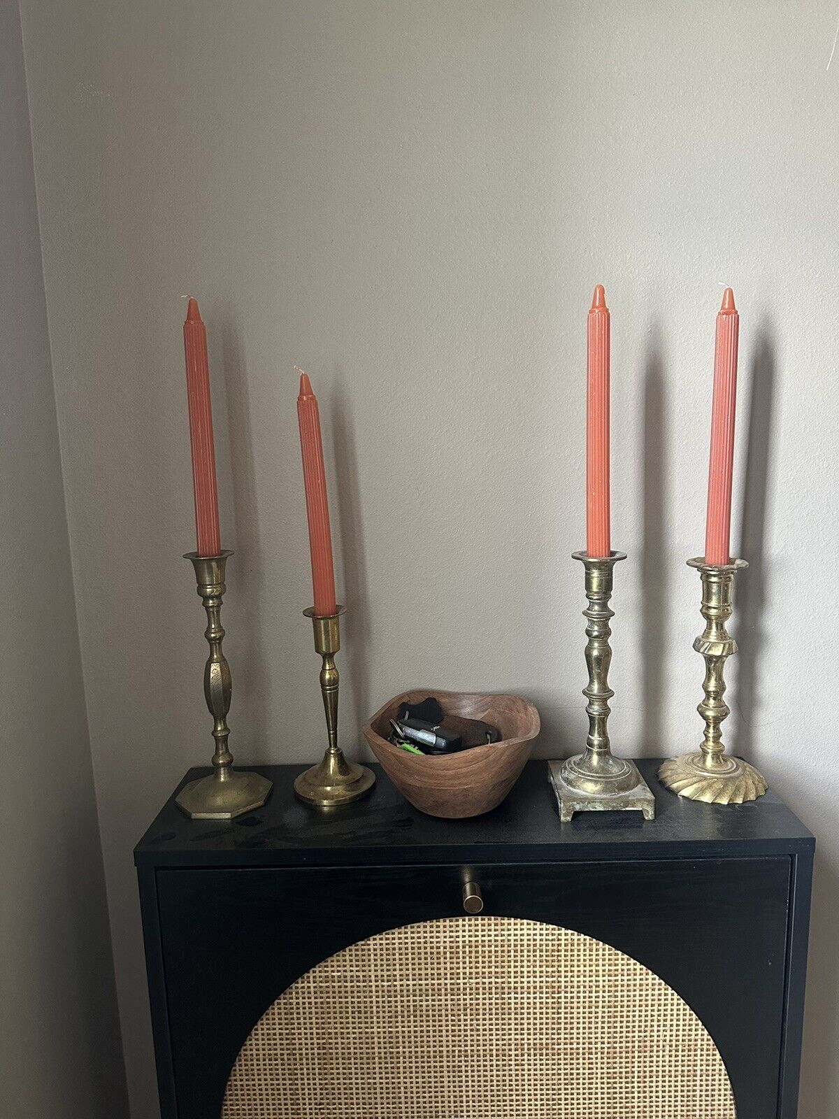 antique brass candle holders