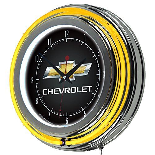 Chevrolet Chrome Double Ring Neon Clock, 14\