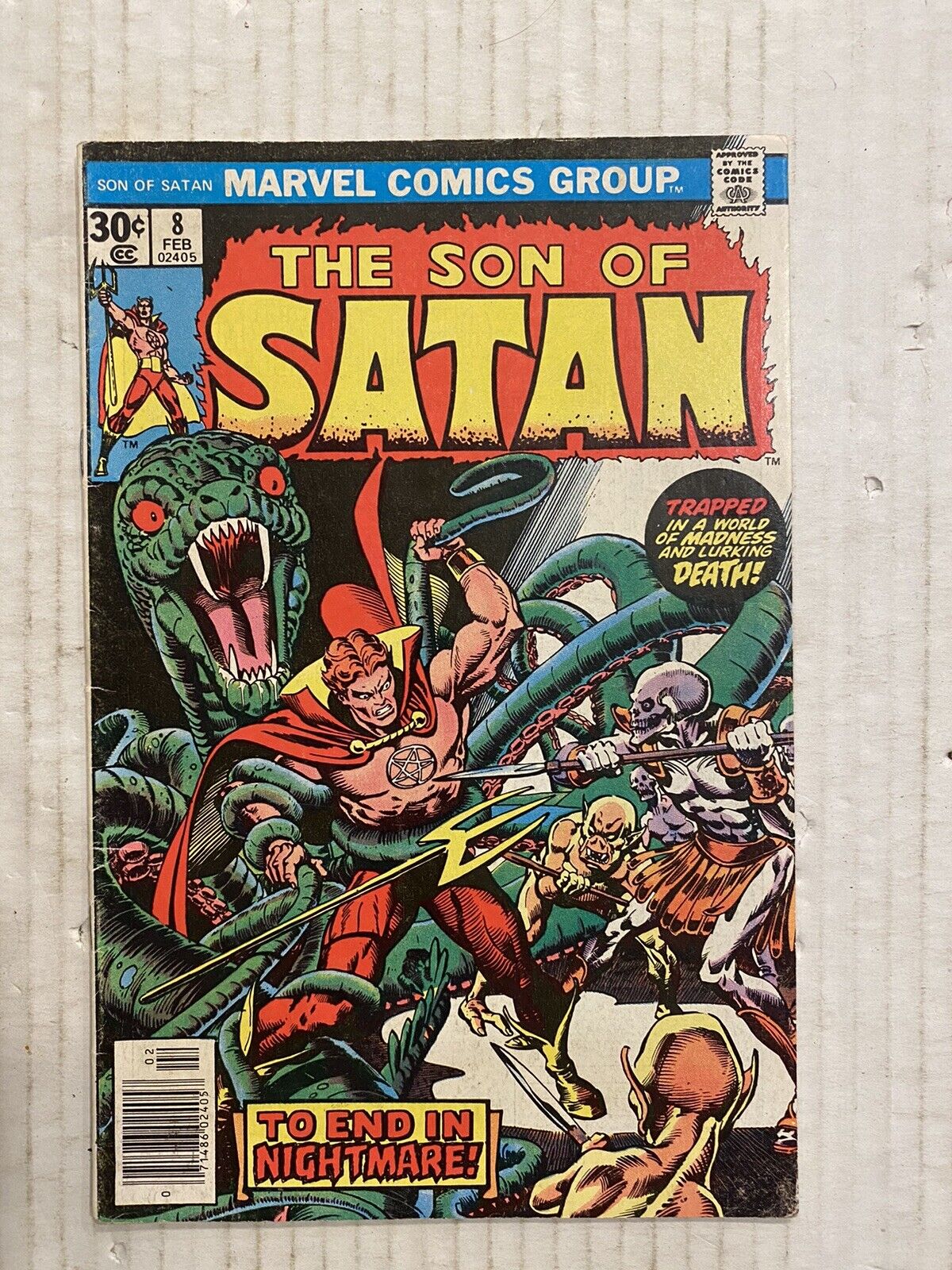 The Son Of Satan 8 Marvel 1977 Vintage  To End In Nightmare : Last Issue