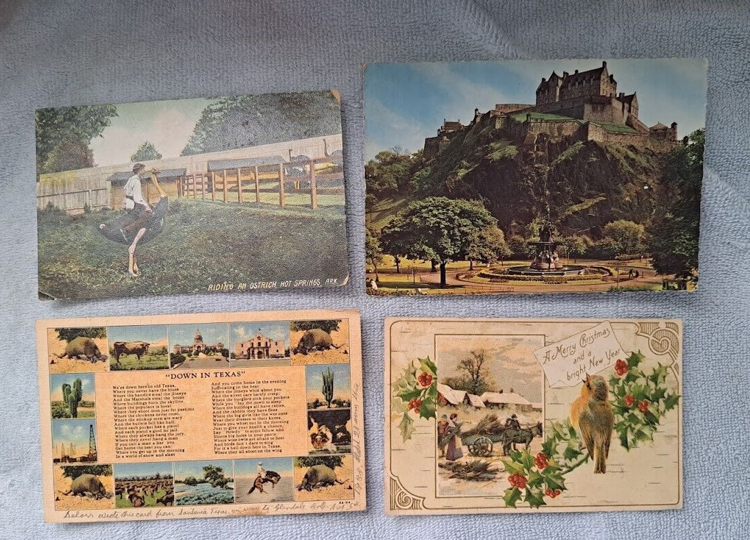 Antique Holiday Postcards Early 1900s Topographical Stamped Circulated 14 Cards
