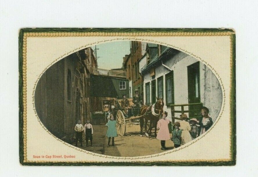 Vintage Postcard  CANADA  Sous Le Cap Street   , QUEBEC   EMBOSSED POSTED 1913