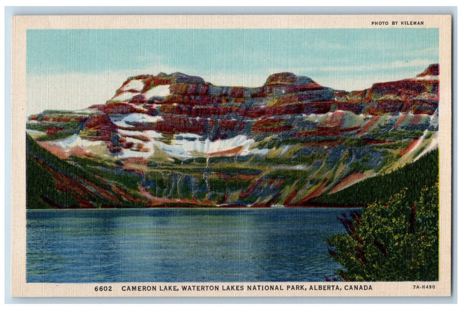 Banff Alberta Canada Postcard Cameron Lake Wateron Lakes National Park c1930\'s