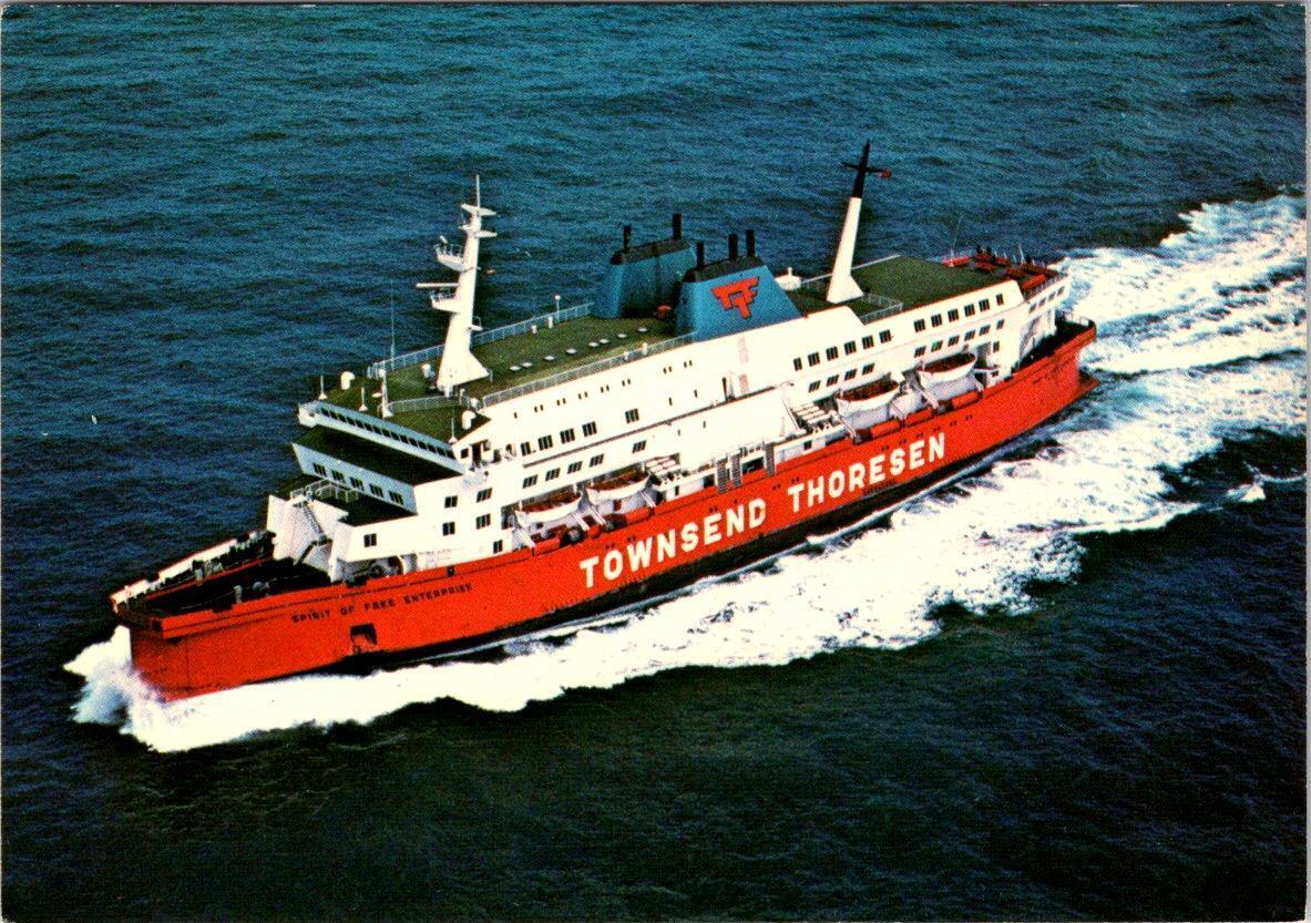 Townsend Thoresen  SHIP SPIRIT OF FREE ENTERPRISE~Deadly Accident  4X6 Postcard