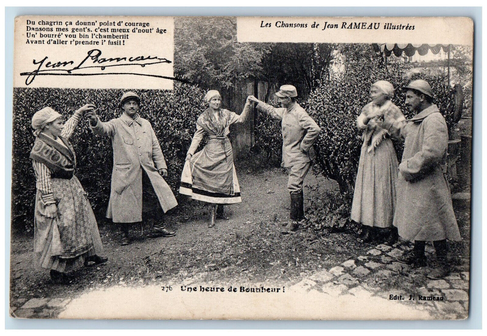 France Postcard Les Chansons de Jean Rameau Illustries c1910 Unposted Antique