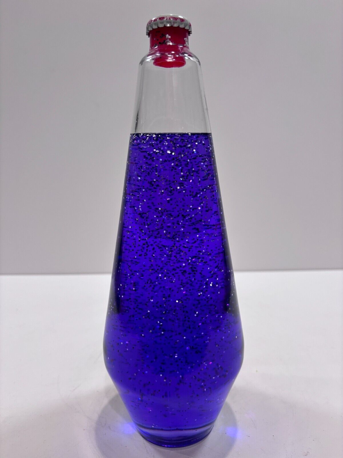 Vintage 1999 Lava Lite Glitter Lamp Globe - 33W - Purple Liquid / Silver Glitter