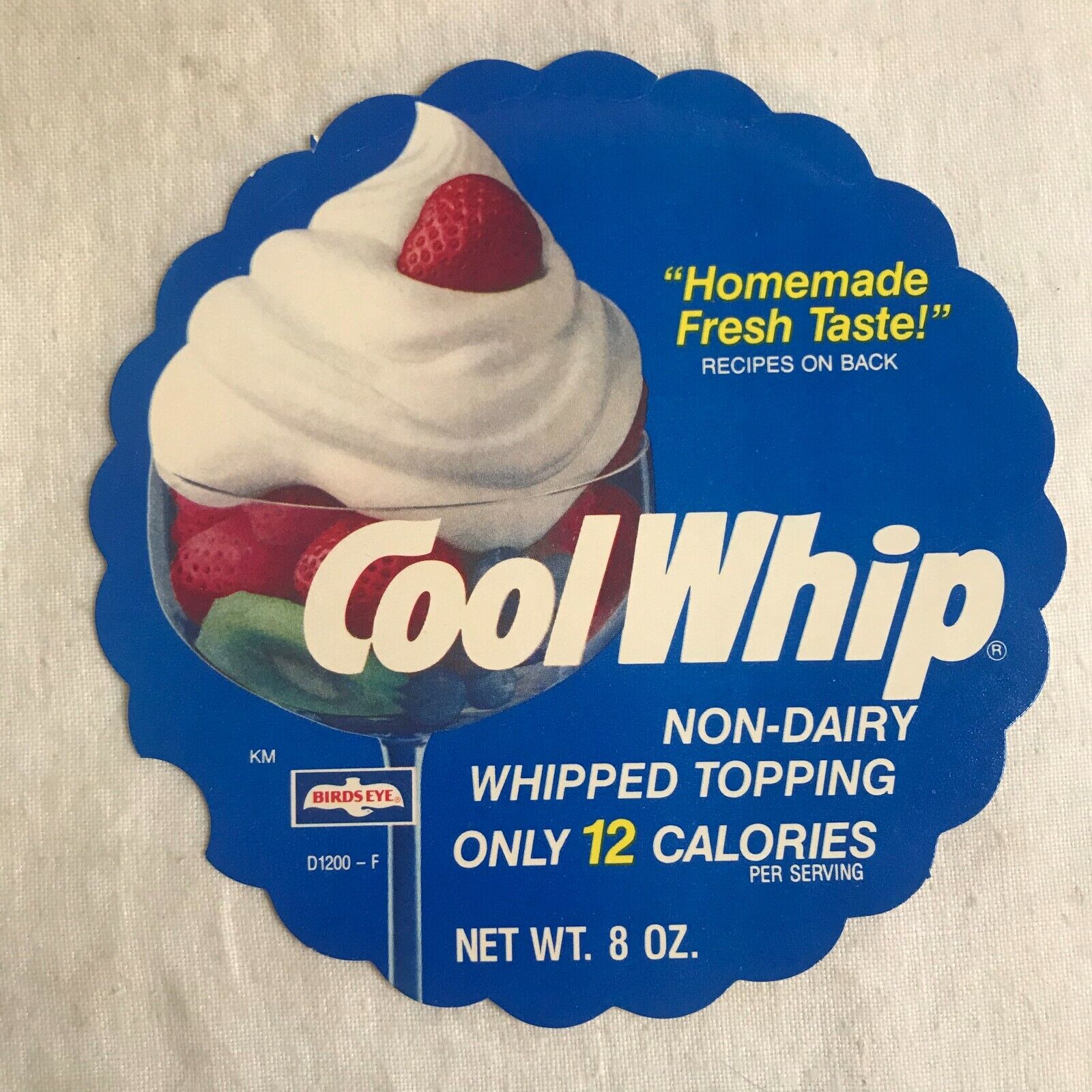 Rare Vintage 1980\'s Cool Whip Whipped Topping Collectors Recipe Card D-1252-B