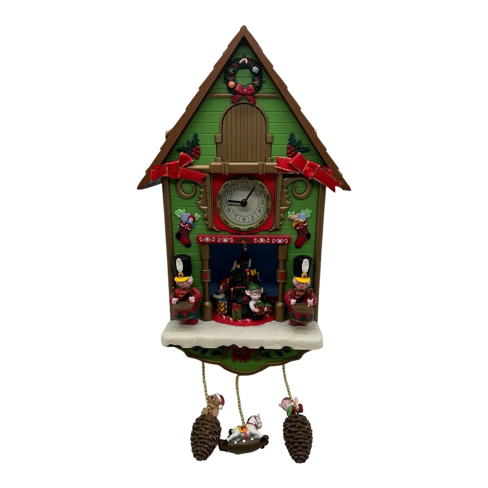 Avon 2011 Tick Tock Til Christmas Santa Cuckoo Clock Animated Musical Holiday