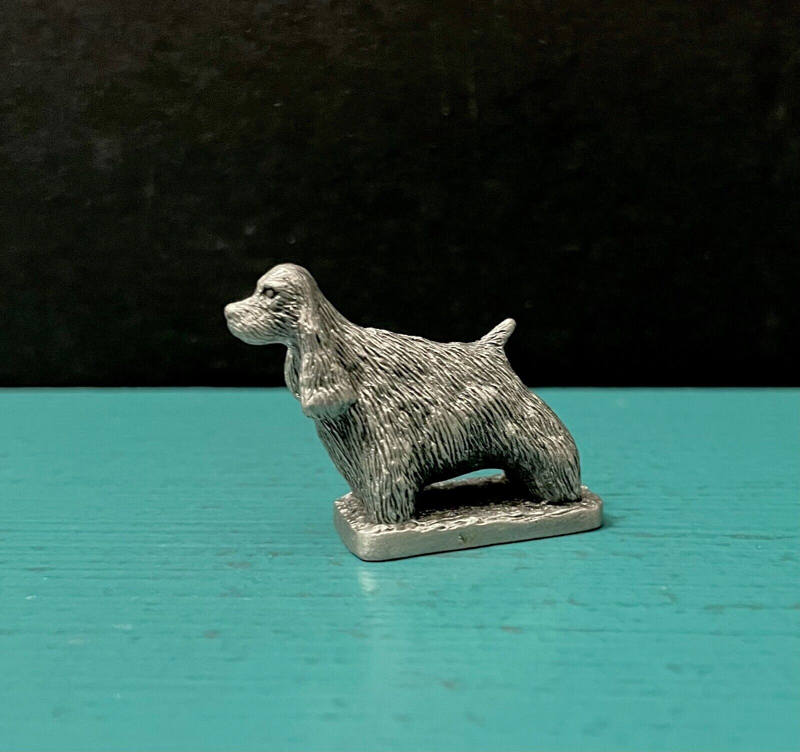 CAT Pewter Cocker Spaniel Puppy Dog Pet Animal Diorama Miniature Art Figurine