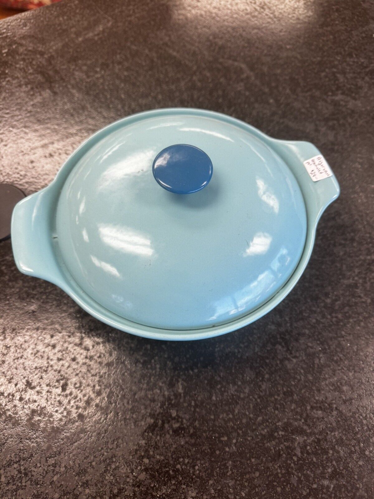 Vintage Turquoise Prizer-Ware RC2 Quarts Cast Iron Enamel Casserole Pot w/ Lid