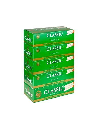 Global Classic Green Menthol 100mm Cigarette Tubes 200 Count Per Box (Pack of 5)