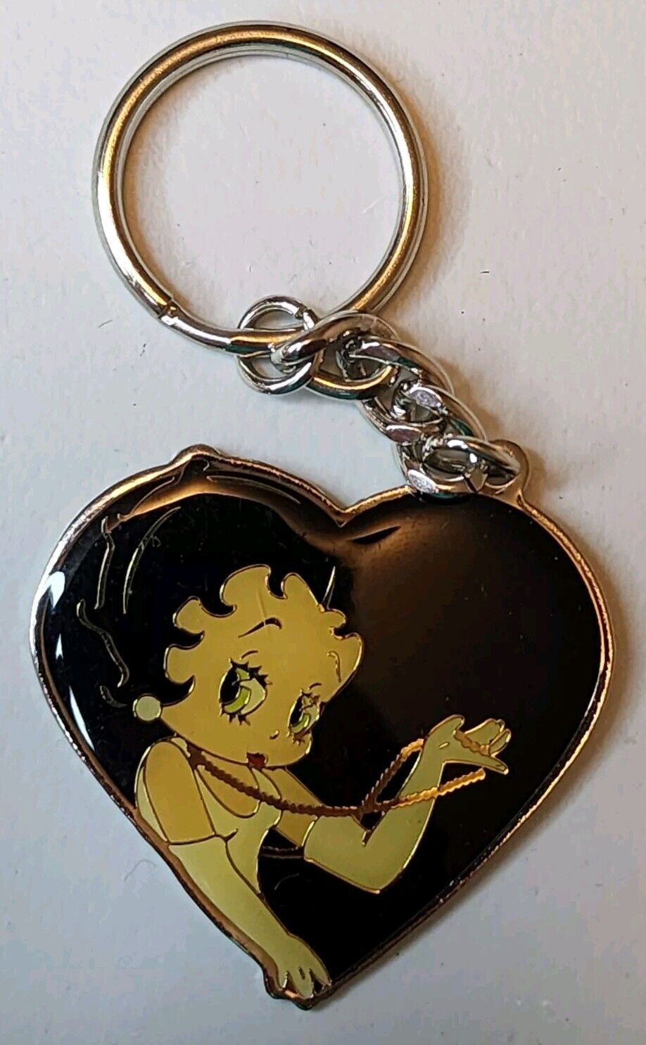 Vintage 1997 Betty Boop Black Heart Croce Co Keychain