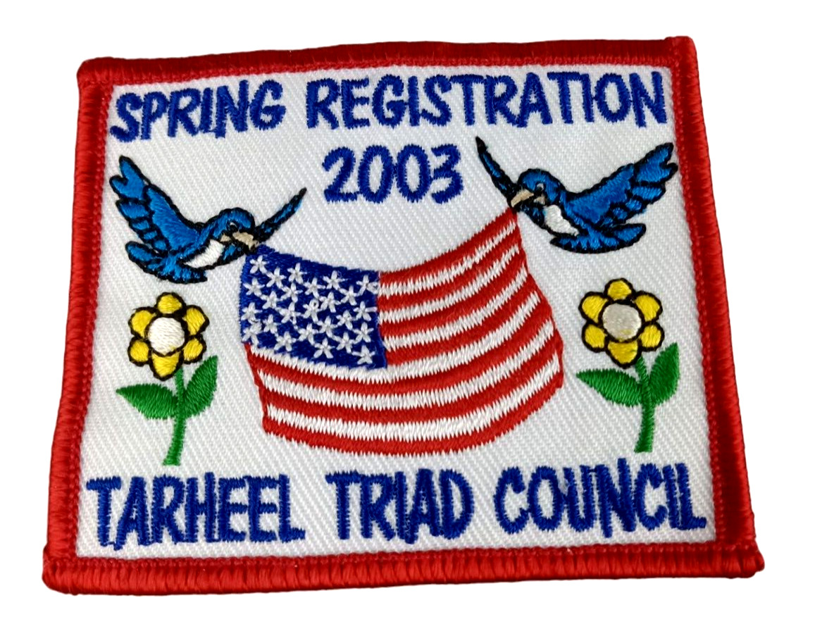GSA Girl Scout Badge Patch Spring Registration 2003 Tarheel Triad Council NC