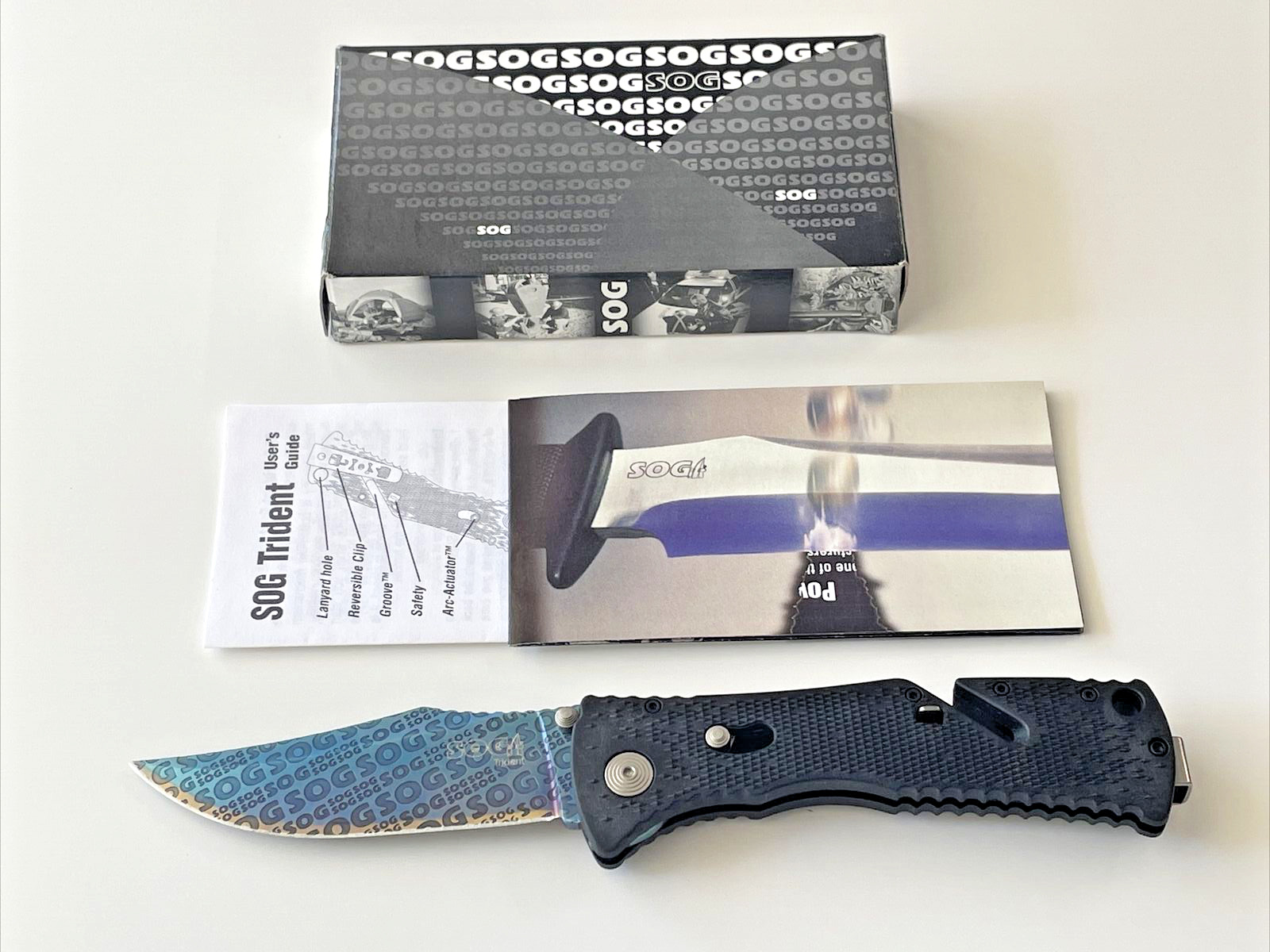 SOG TF-9 Trident Monogram Folding Knife Limited Edition 146/1000 USA 2008