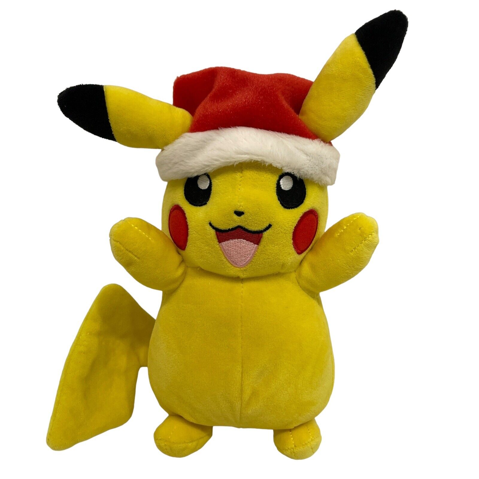Pokeman Pikachu 9 in Christmas Holiday Plush Santa Hat Stuffed Nintendo Jazwares