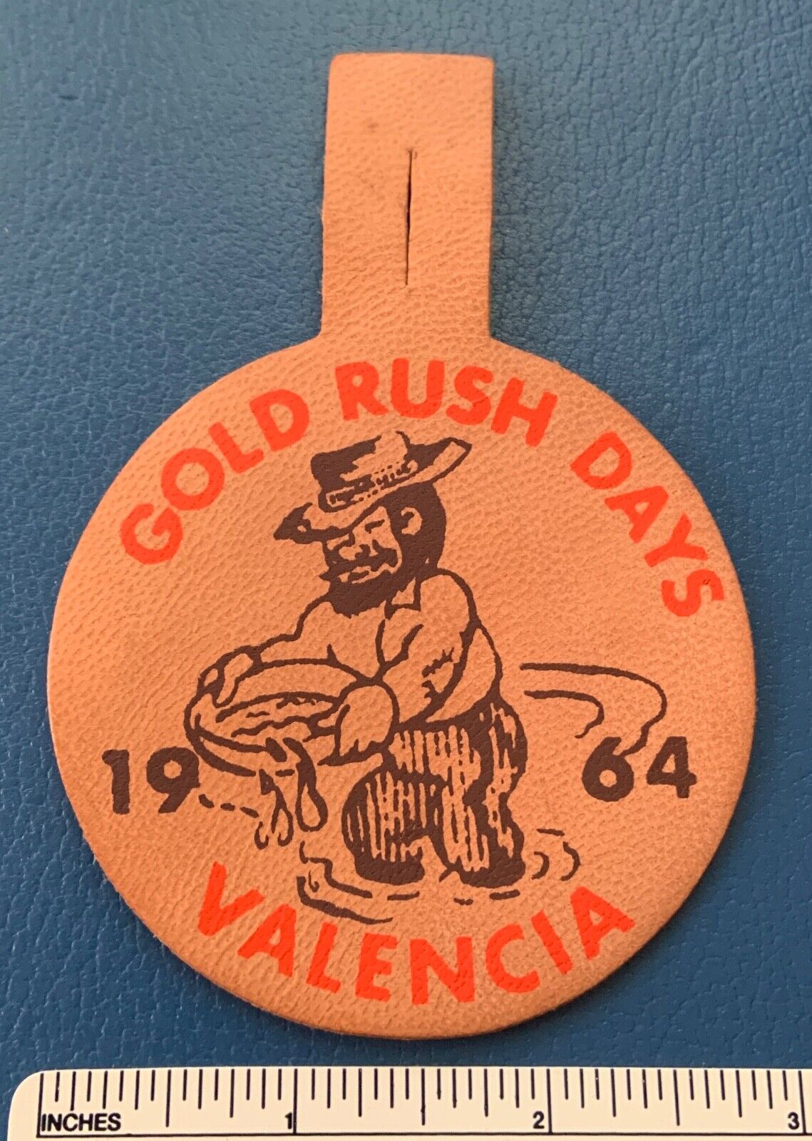Vintage VALENCIA Gold Rush Days Leather PATCH District? BSA DP California Badge