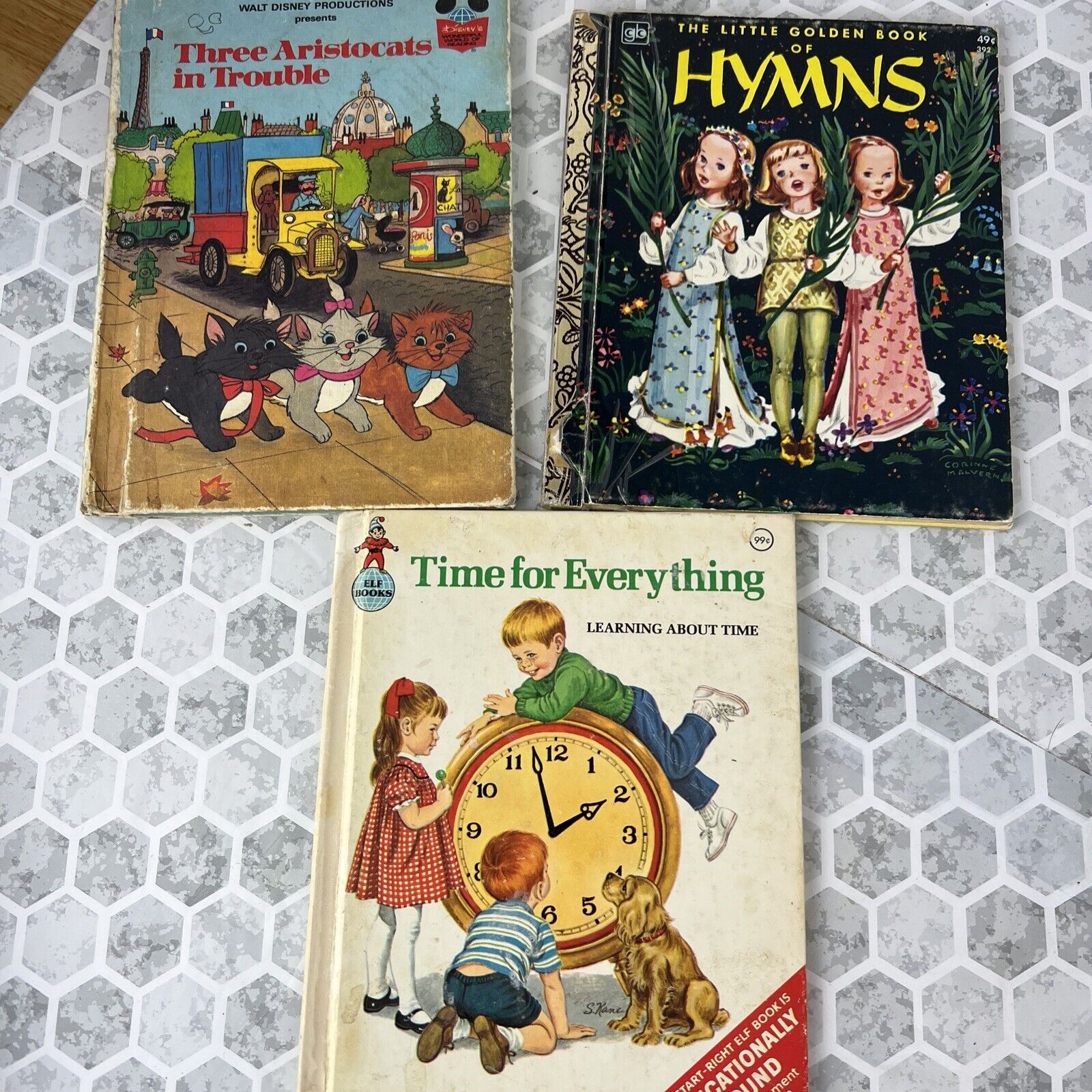 Lot of 3 Vintage Childrens Books Golden-Disney-Elf Books