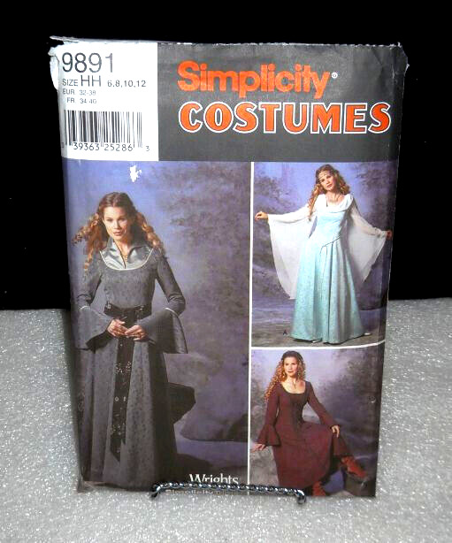 Simplicity Medieval  Costume Pattern #9891 Size 6-12 uncut/ff