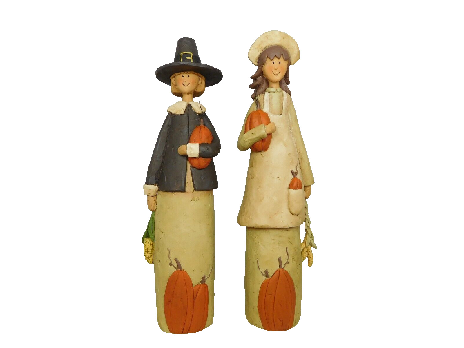 Tall set of Pilgrim couple with pumpkins and corn - New by Blossom Bucket #82542