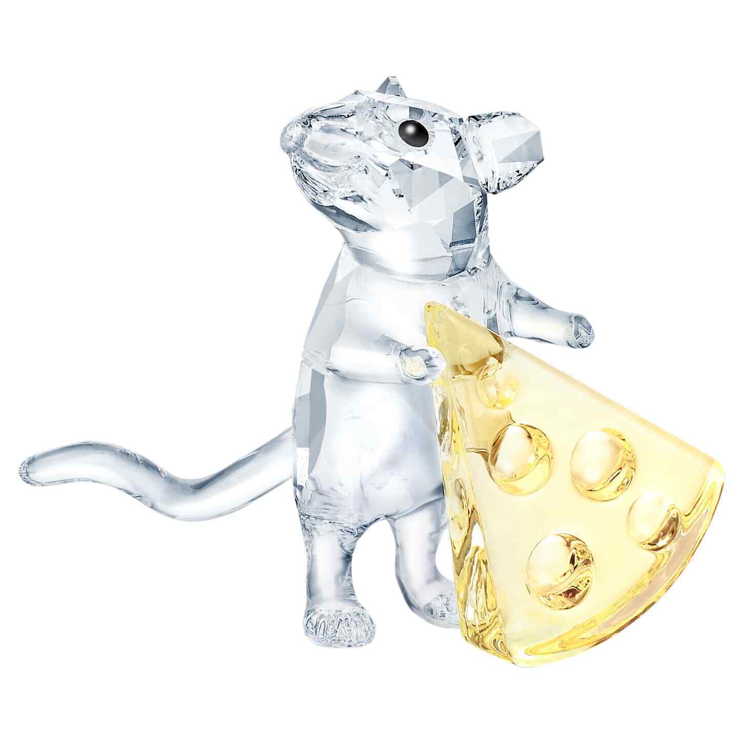 Authentic Swarovski Mouse with Cheese Crystal Figurine