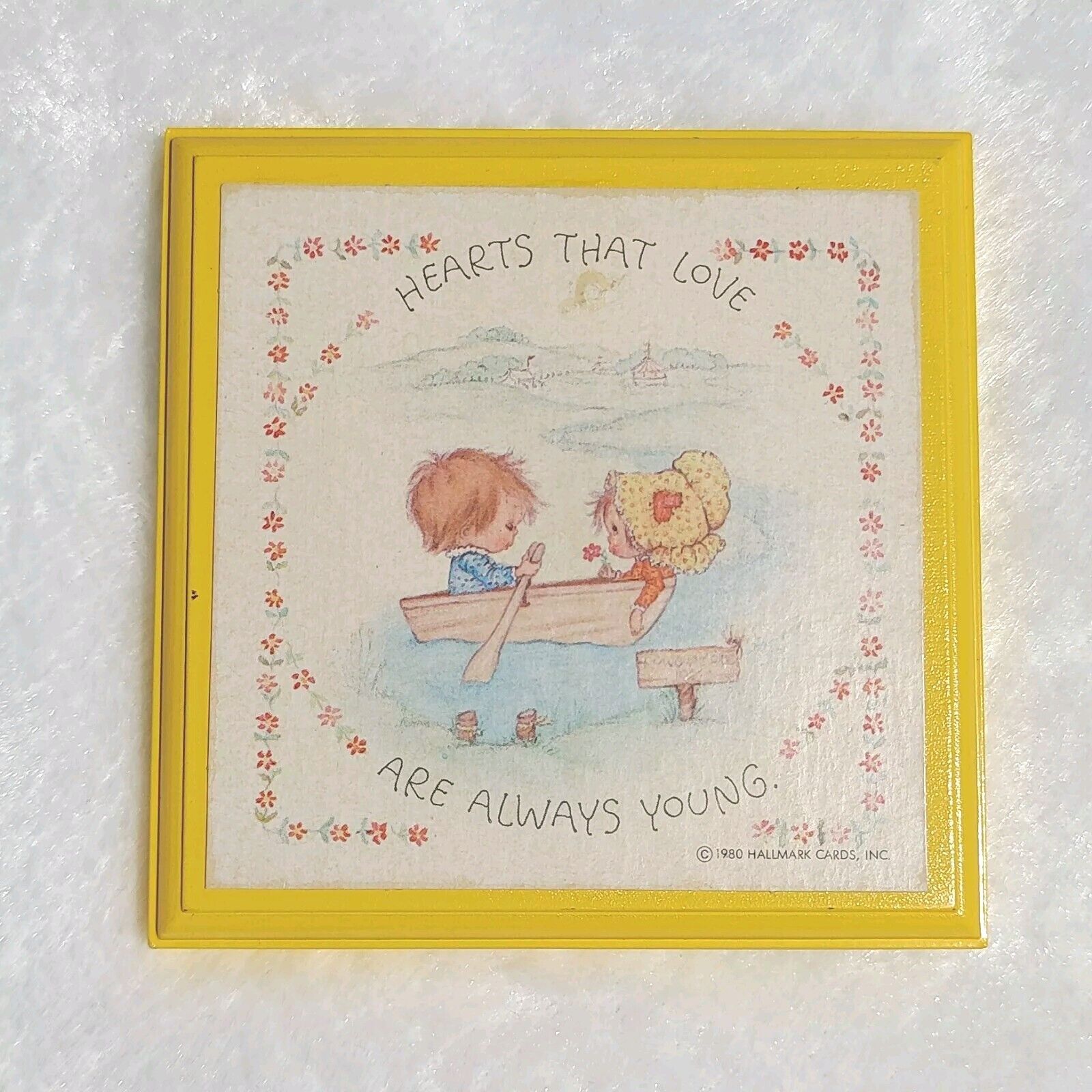 Vintage Hallmark Cards Plaque Precious Moments 1980 Hearts That Love Are Always 