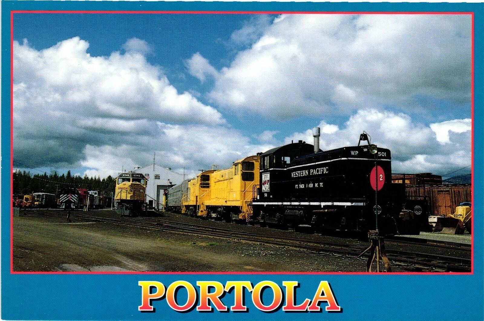 Vintage Postcard 4x6- The Railroad Museum, Portola, CA.