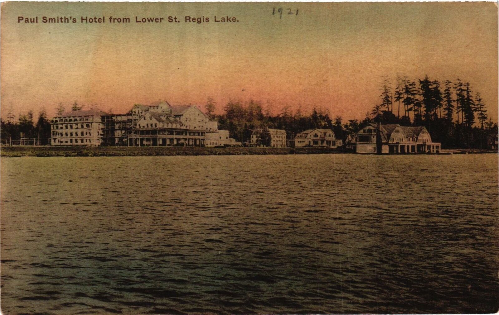 Vintage Postcard- Paul Smith\'s Hotel from Lower St. Regis Lake