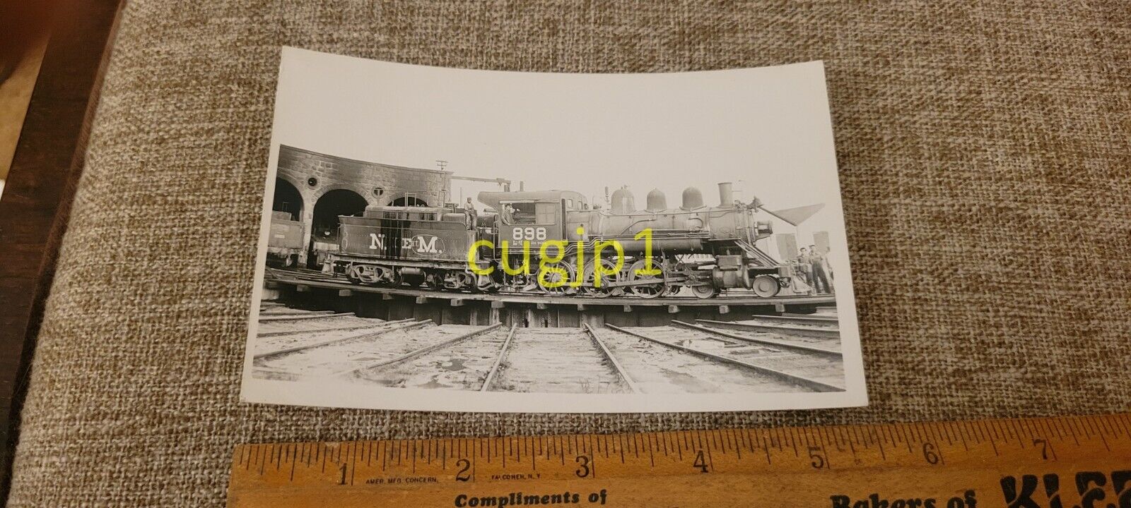 R118 Train Photograph Locomotive Engine RPPC N DE M 898 F-37 BROOKS 1897