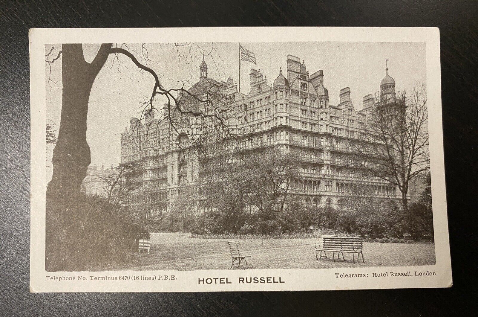 Vintage 1920s HOTEL RUSSELL London England RPPC White Border Undivided Postcard