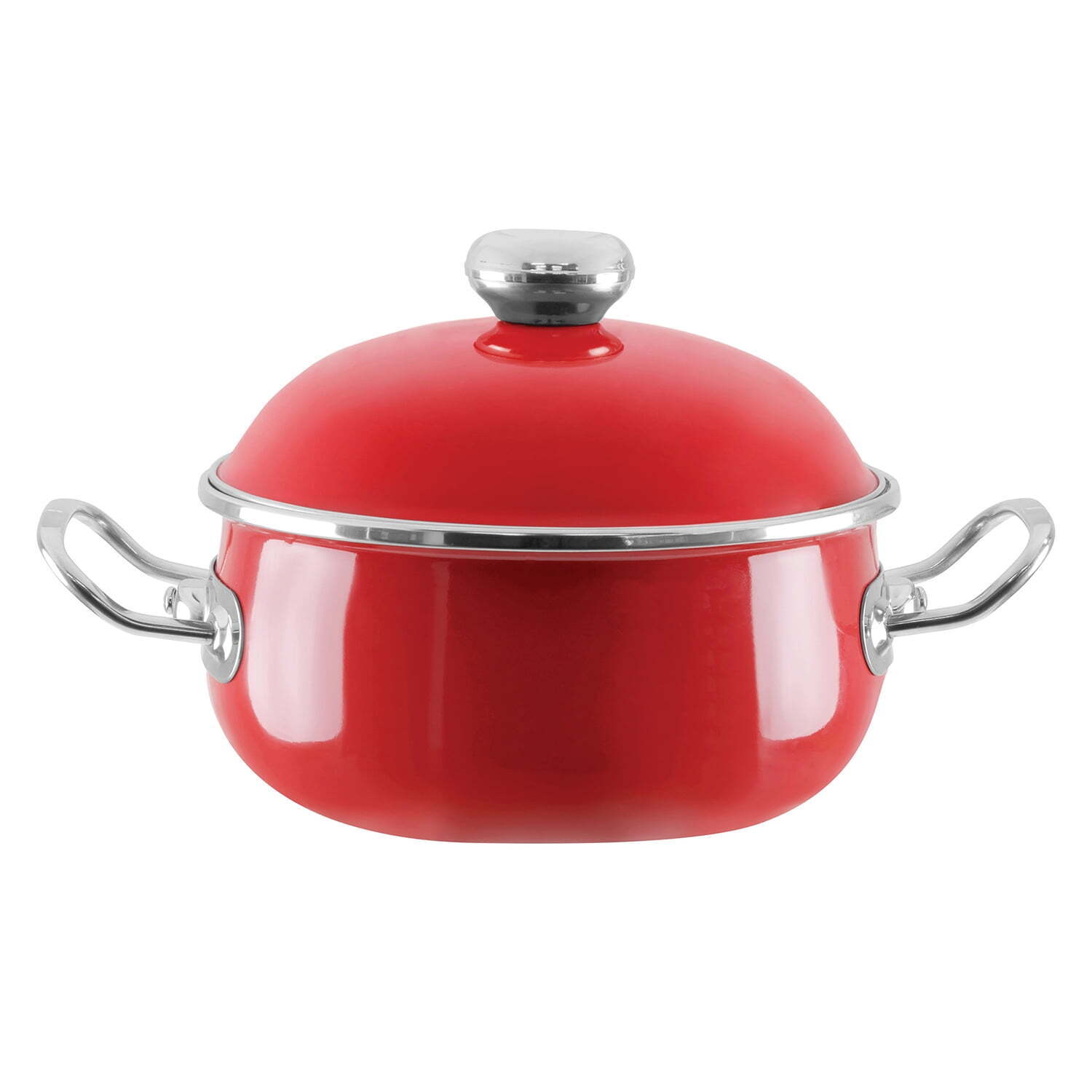 Enamel-on-Steel Covered Dutch Oven (3.5-Qt., Red) ,