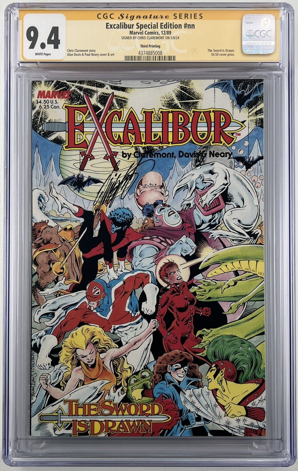 Excalibur Special Edition (1989) # 1  Signed Third Print CGC 9.4 SS X-Men Comic