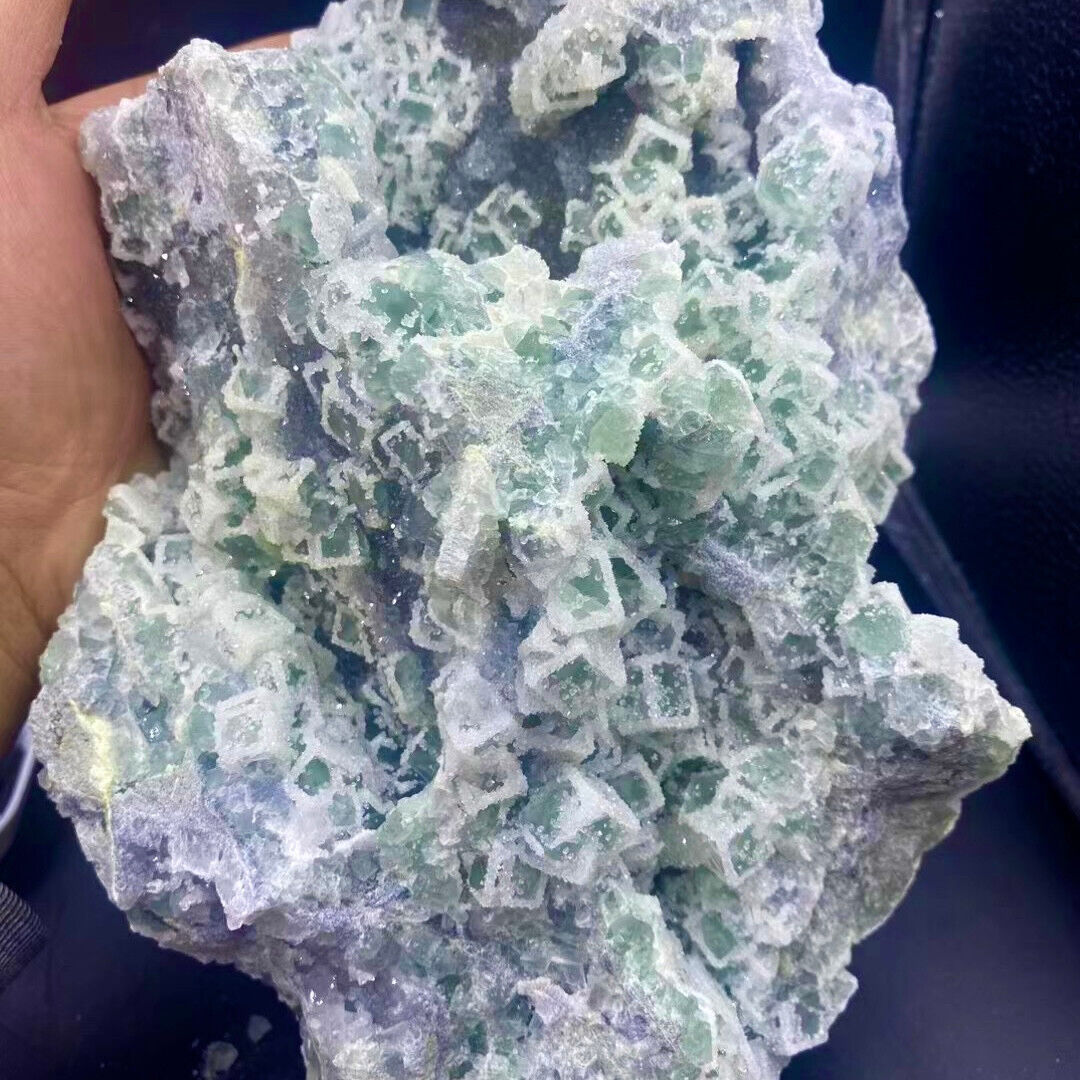 6.35LB Rare Transparent Green Cube Fluorite Mineral Crystal Specimen/China
