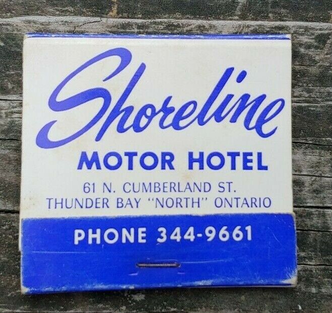 Original 1960\'s SHORELINE MOTOR HOTEL Thunder Bay, Ontario MATCHBOOK 