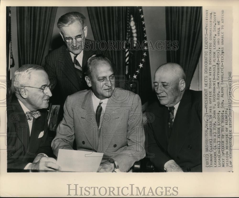 1949 Press Photo President Truman with democratic congressional leaders
