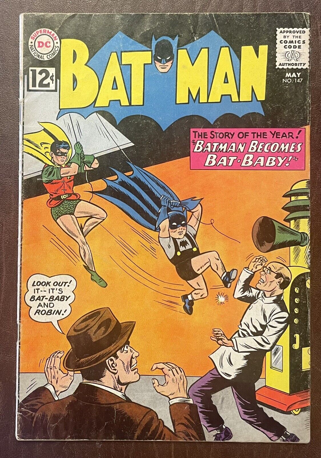 Batman 147 Batman Becomes Bat Baby, Silver Age DC, 3 Fun Stories To Read  VG/VG+