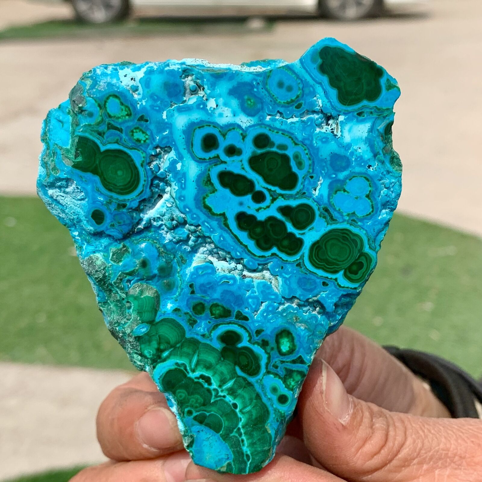 234G Natural Chrysocolla/Malachite transparent cluster rough mineral sample