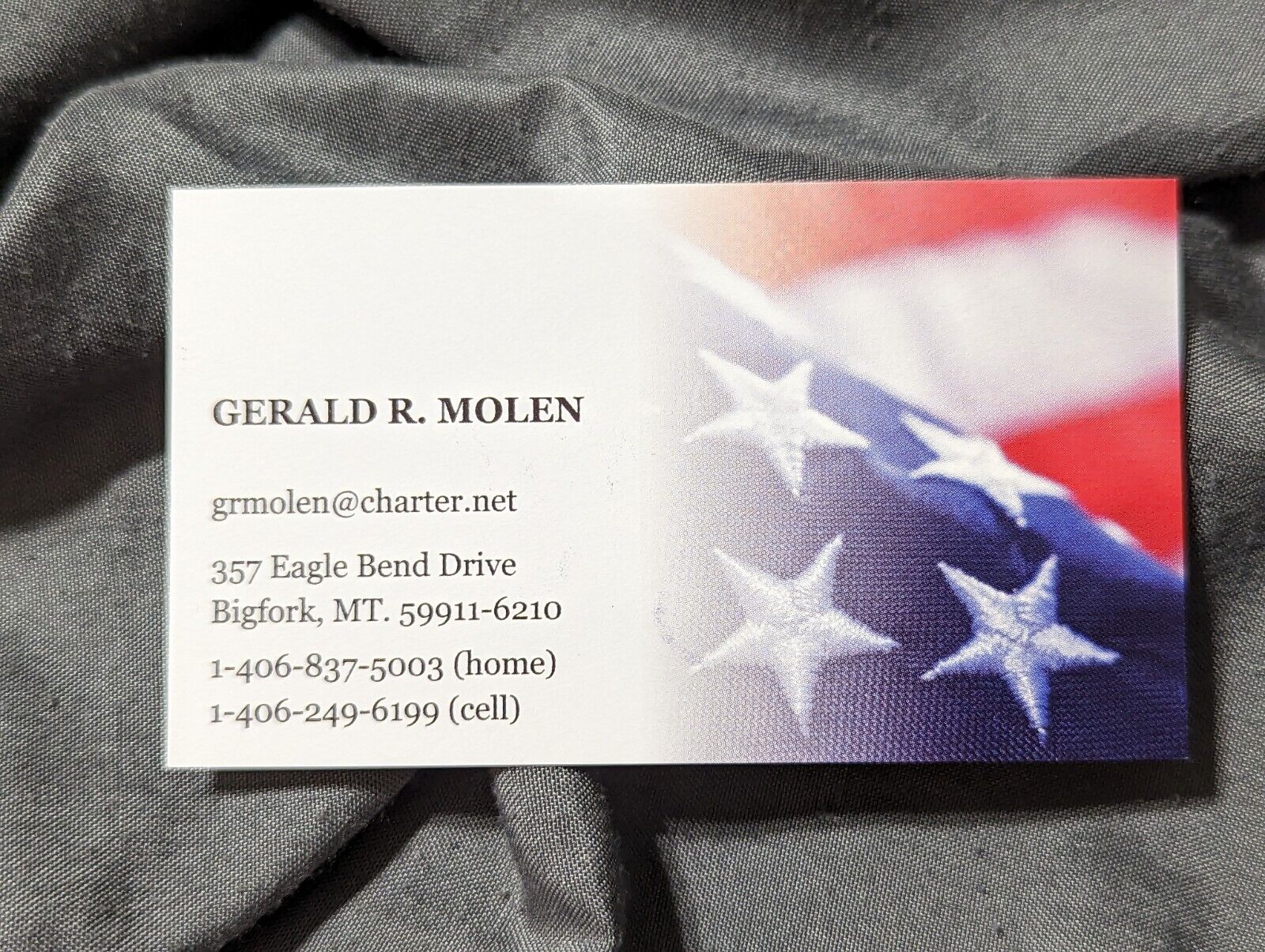 Gerald Jerry Molen autographed business card Jurassic Park Producer 