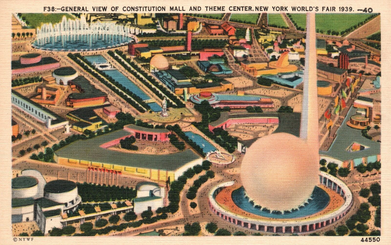 Vintage Postcard General View Of Constitution Mall & Theme Center New York Fair