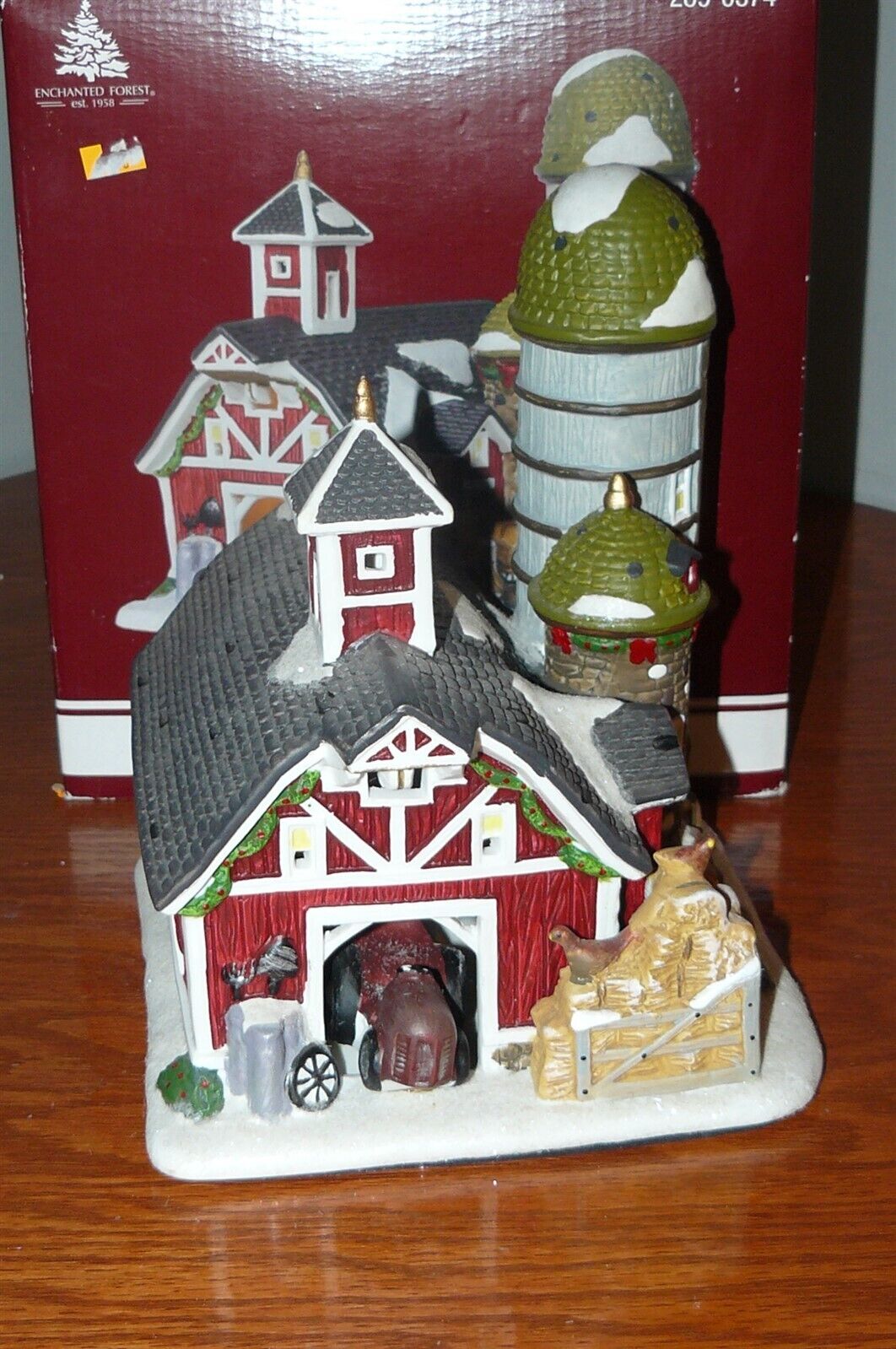 Menards Enchanted Forest Red Barn Christmas Village House MIB