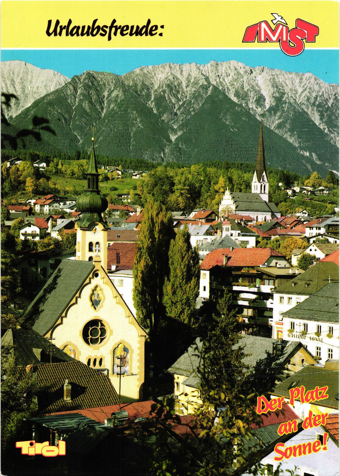 The Place in the Sun Aerial View of Innsbruck Tirol Austria Postcard Unposted