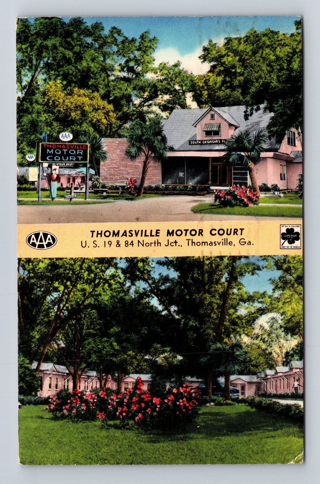 Thomasville GA-Georgia, Thomasville Motor Court Vintage c1957 Souvenir Postcard