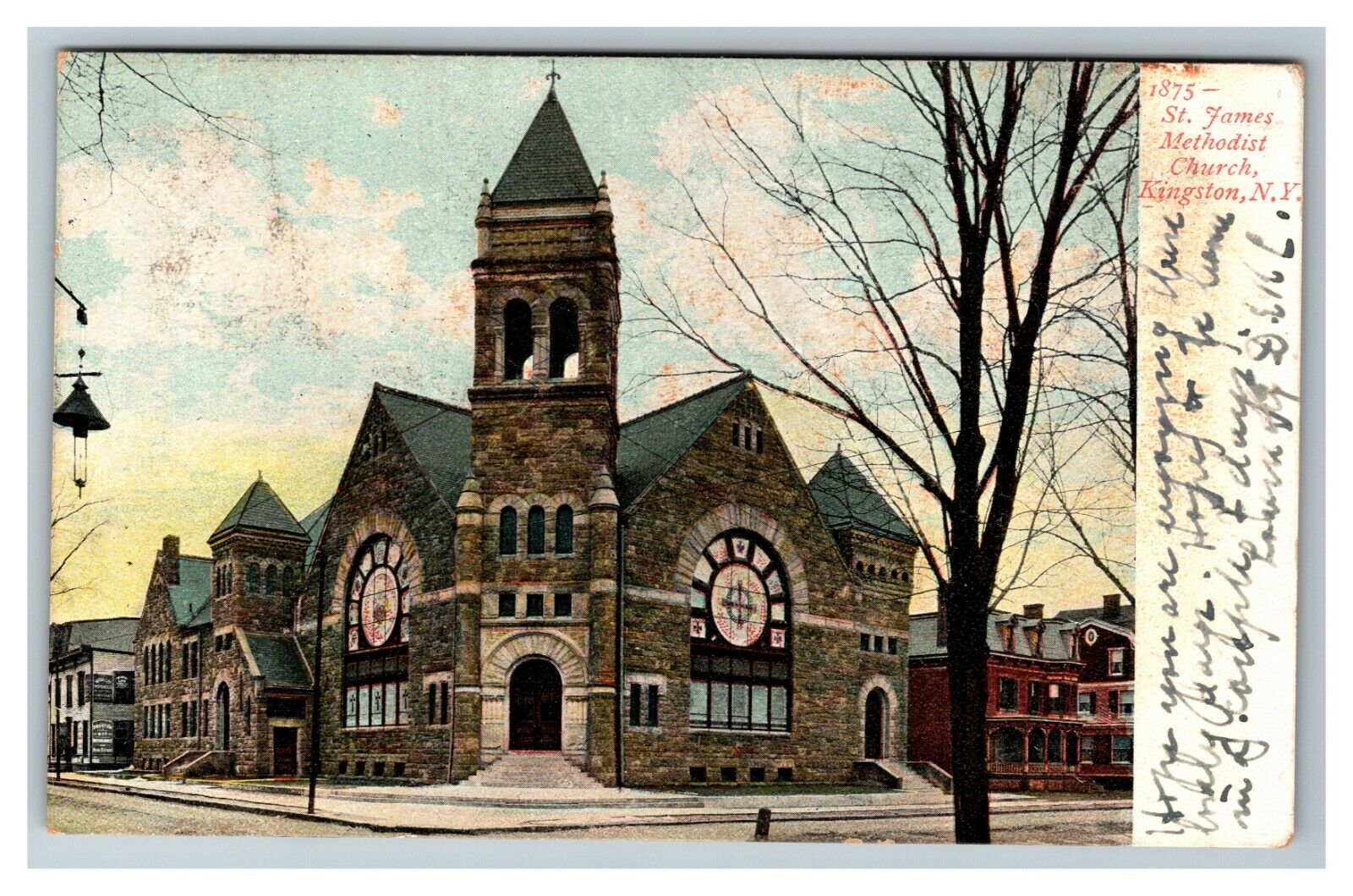View St. James Methodist Church, Kingston NY c1906 Vintage Postcard