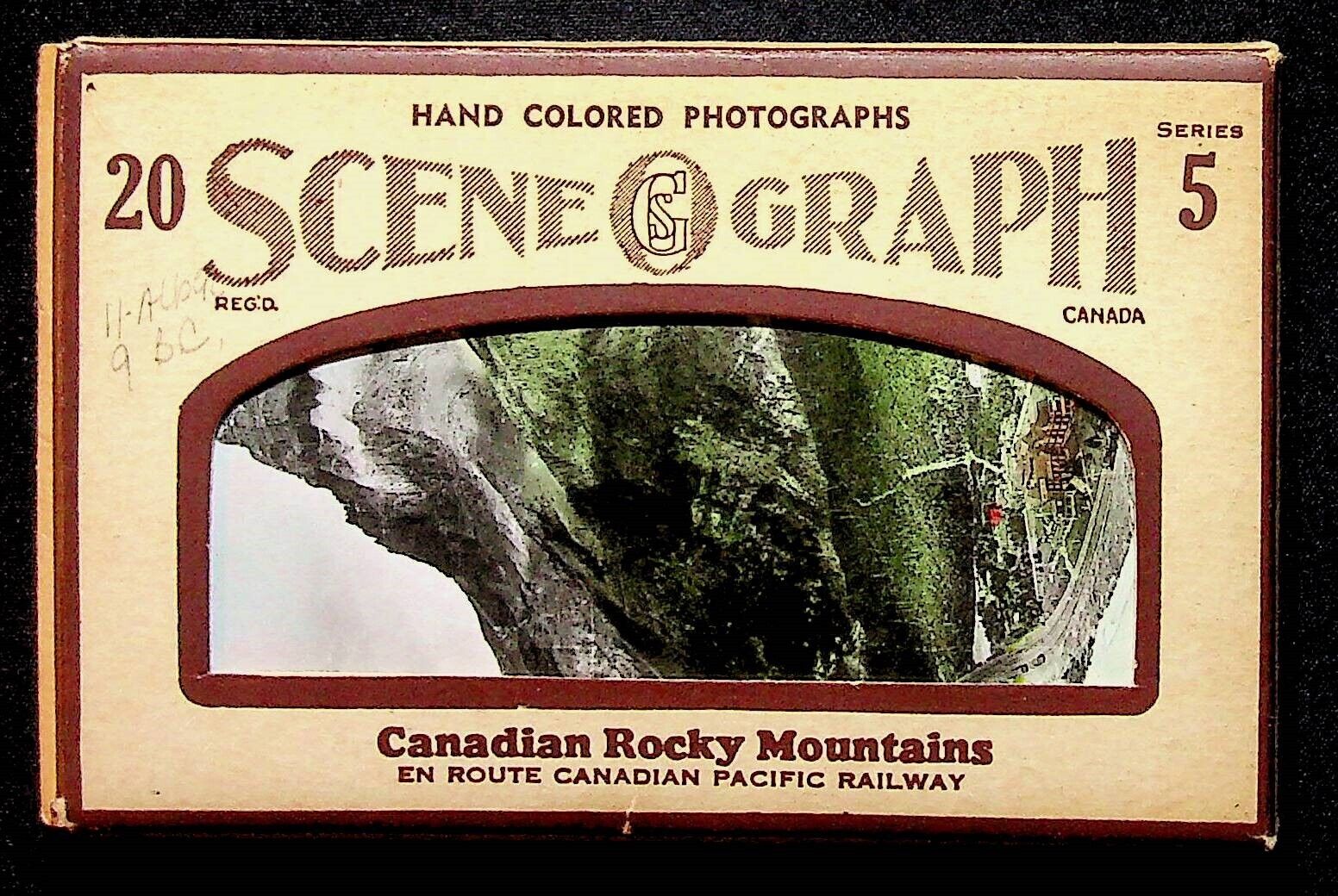 Scene O Graph 20 Hand Colored Photographs Canadian Rocky Mountains Railway