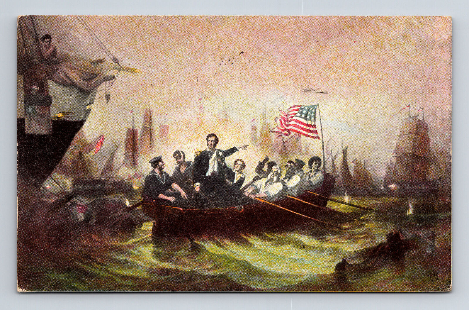 Commodore Perrys 1813 Battle of Lake Erie Postcard