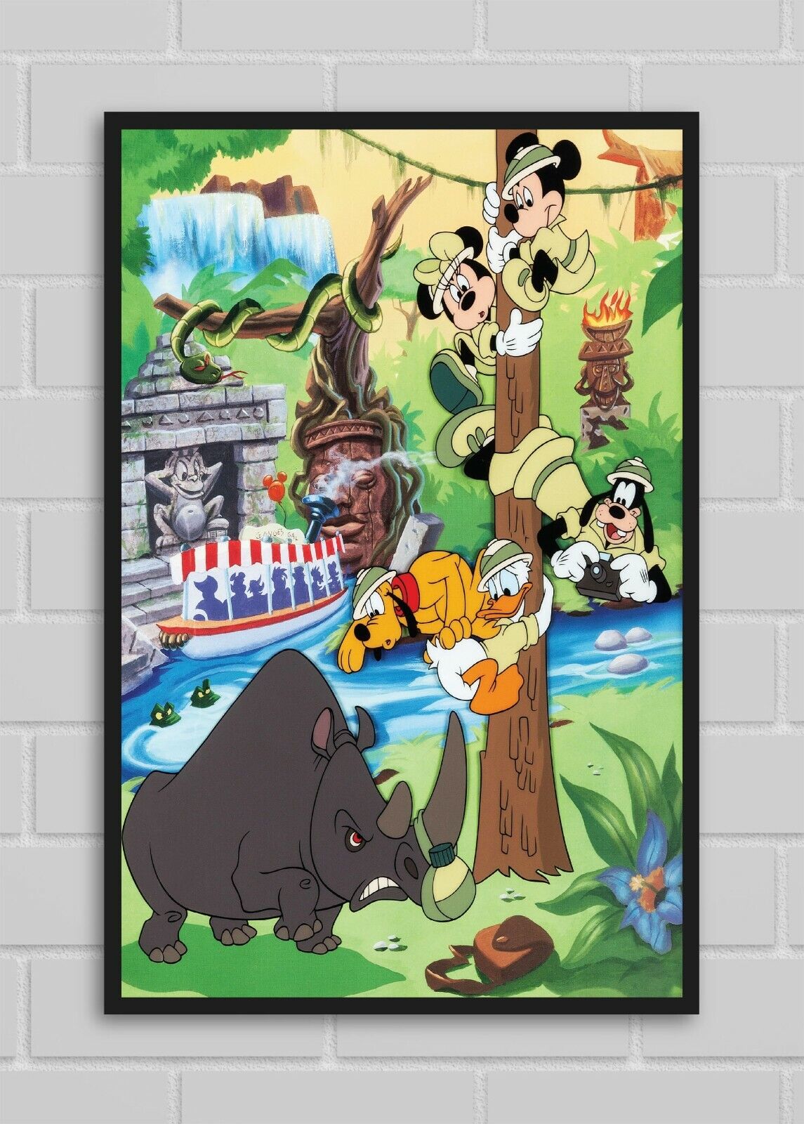 Jungle Cruise Minnie Mickey Donald Totem Poster Disneyland Disney World