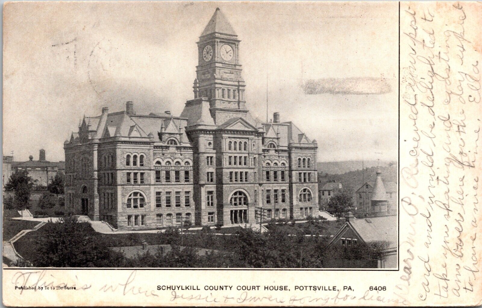 1907 Schuylkill County Courthouse Pottsville Pennsylvania PA Postcard L2