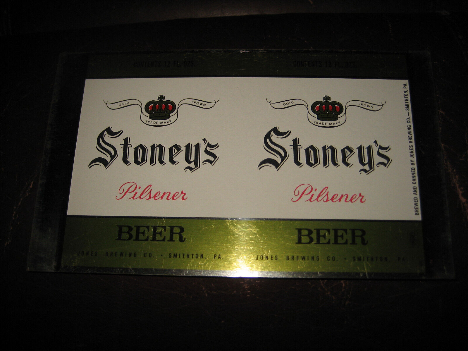 Stoney\'s Pilsener Beer unrolled can sheet